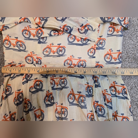 Anthropologie Post Mark Bike Lane Cotton Dress Size US 2 Whimsical Layer Cottage - Picture 12 of 14